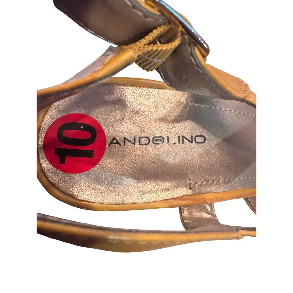 Bandolino Mustard Yellow Strappy Block Heel‎ Sandals Women Size 10